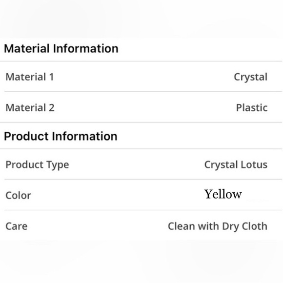 Handmade Crystal Yellow LED Light-up Rotating Lotus Flower - Picture 5 of 6